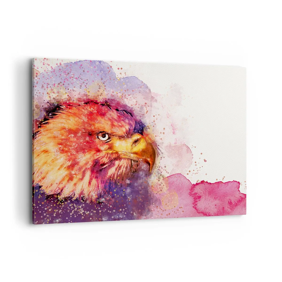Impression sur toile - Image sur toile - Portrait d'un aigle aux couleurs aquarelles artistiques - 100x70cm - Tu ne veux pas savoir à quoi je pense - Décoration murale moderne pour le salon et la chambre ARTTOR