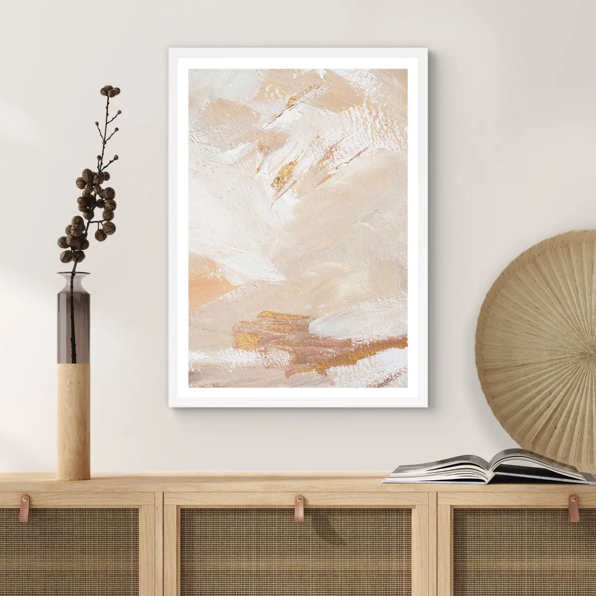 Affiche dans un cadre blanc - Poster - Composition pastel - 40x50 cm