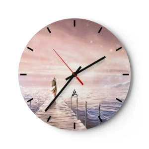 Horloge murale - Pendule murale - A la lumière d'un rêve - 30x30 cm