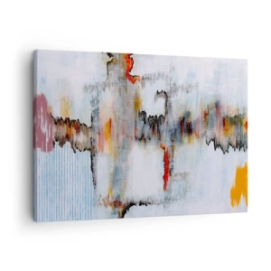 Impression sur toile - Image sur toile - Motif abstrait aux couleurs vives sur fond clair - 70x50cm - Un bâton sur l'eau - Décoration murale moderne pour le salon et la chambre ARTTOR