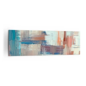 Impression sur toile - Image sur toile - Composition abstraite dans les tons de bleu et de beige - 160x50cm - Atteindre la lumière - Décoration murale moderne pour le salon et la chambre ARTTOR