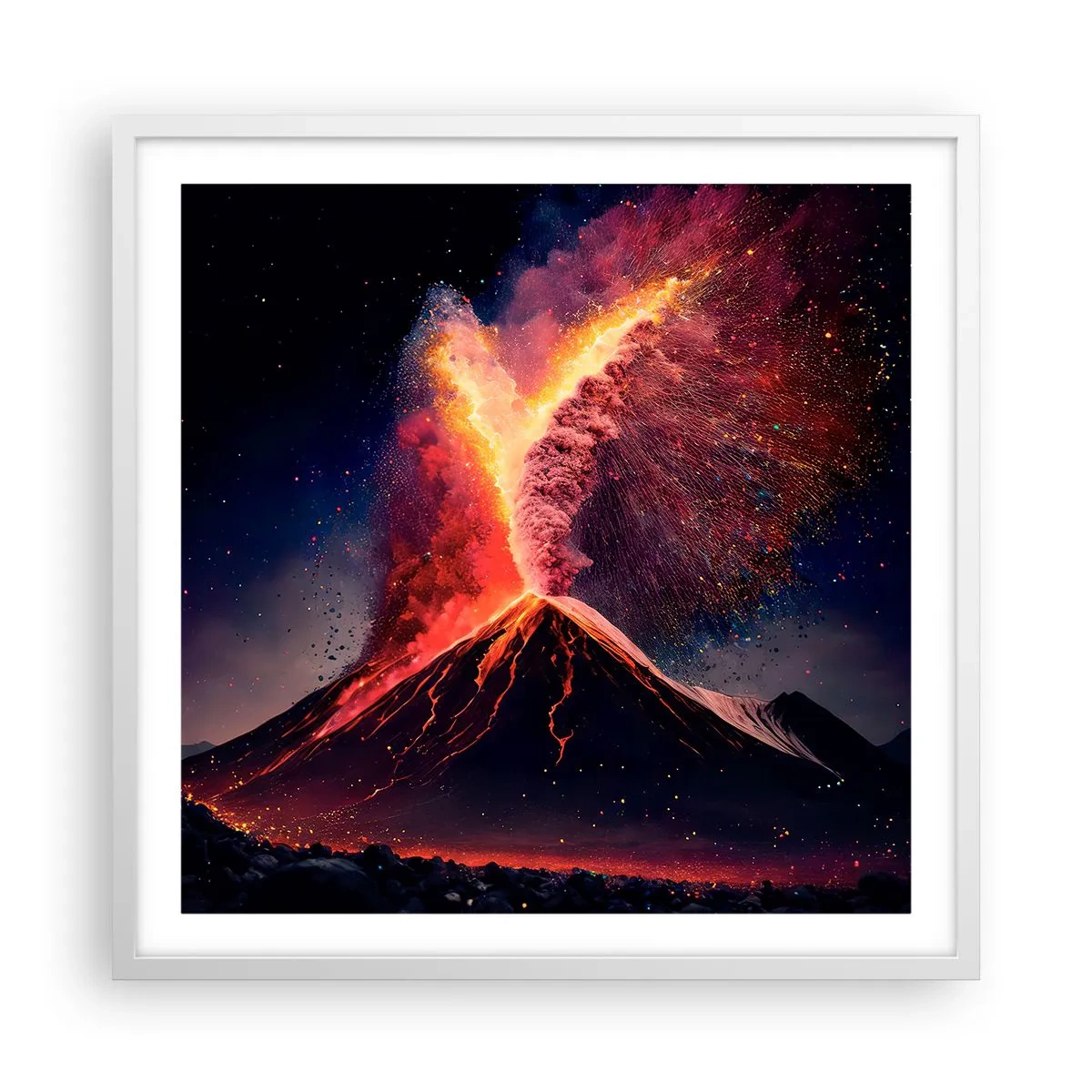 Affiche dans un cadre blanc - Poster - Beauté et horreur - 60x60 cm