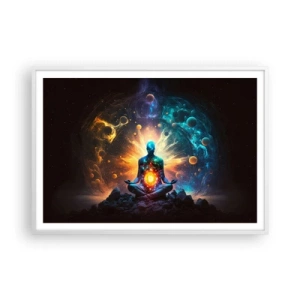 Affiche dans un cadre blanc - Poster - Paix cosmique - 100x70 cm