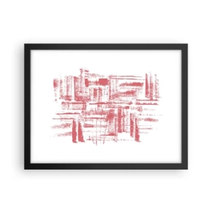 Affiche dans un cadre noir - Poster - La ville rouge - 40x30 cm