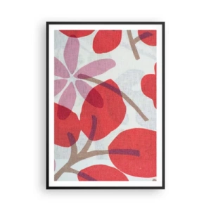 Affiche dans un cadre noir - Poster - Composition florale dans les roses - 70x100 cm