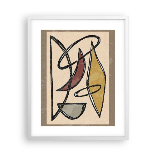 Affiche dans un cadre blanc - Poster - Composition – arcs et ovales - 40x50 cm