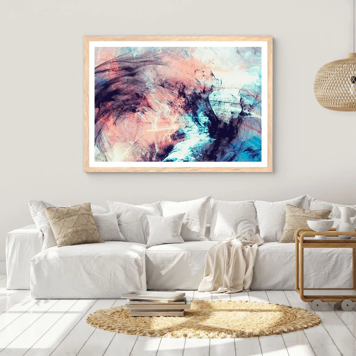 Affiche dans un chêne clair - Poster - Sentir le vent - 100x70 cm