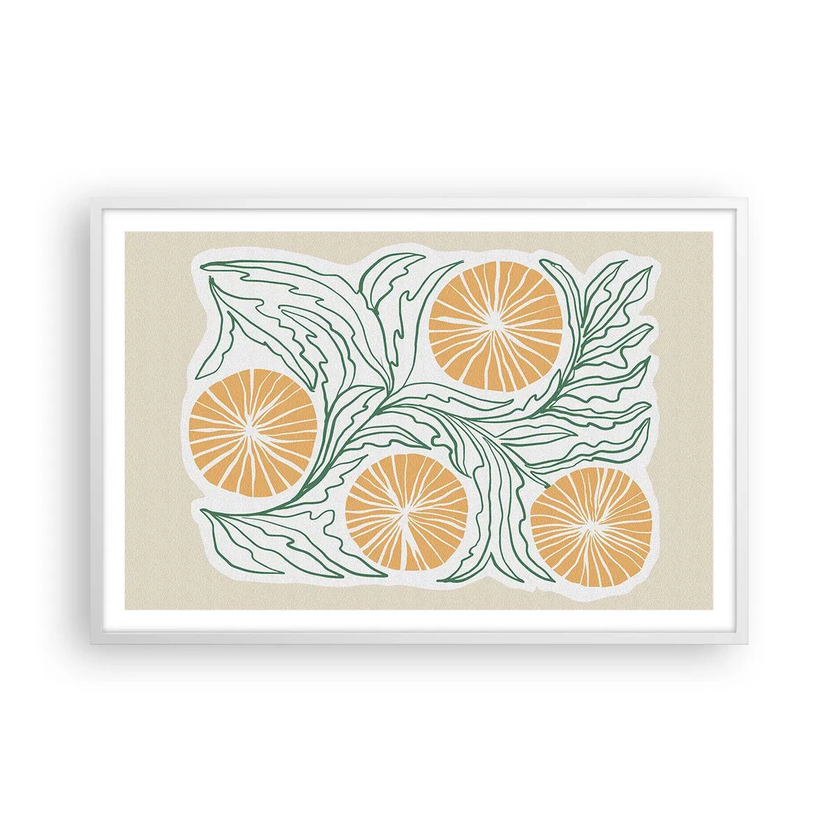 Affiche dans un cadre blanc - Poster - Ethnique avec une pointe d'abstraction - 91x61 cm