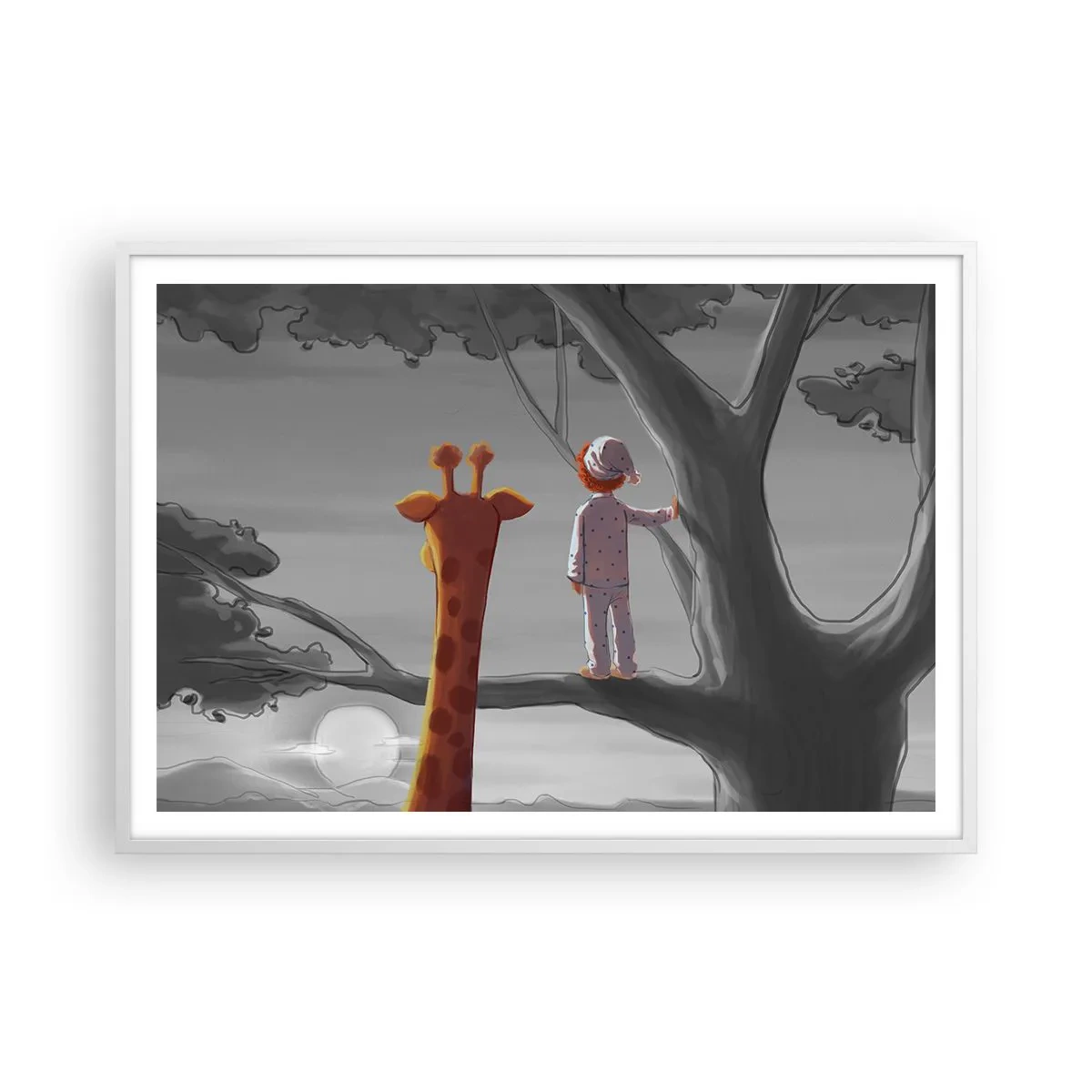 Affiche dans un cadre blanc - Poster - Cela arrive vraiment - 100x70 cm