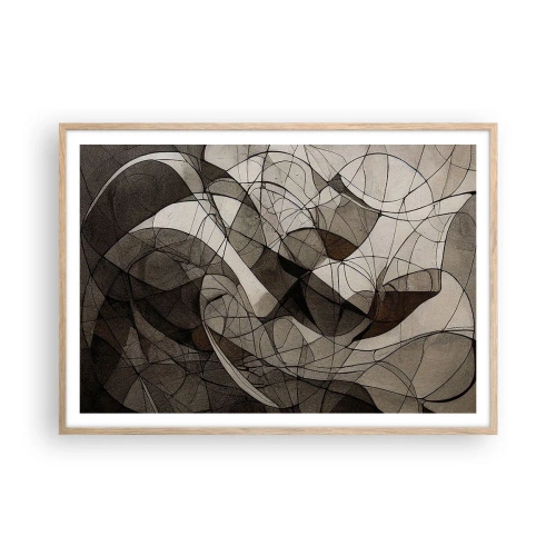 Affiche dans un chêne clair - Poster - Circulation des couleurs de la terre - 100x70 cm