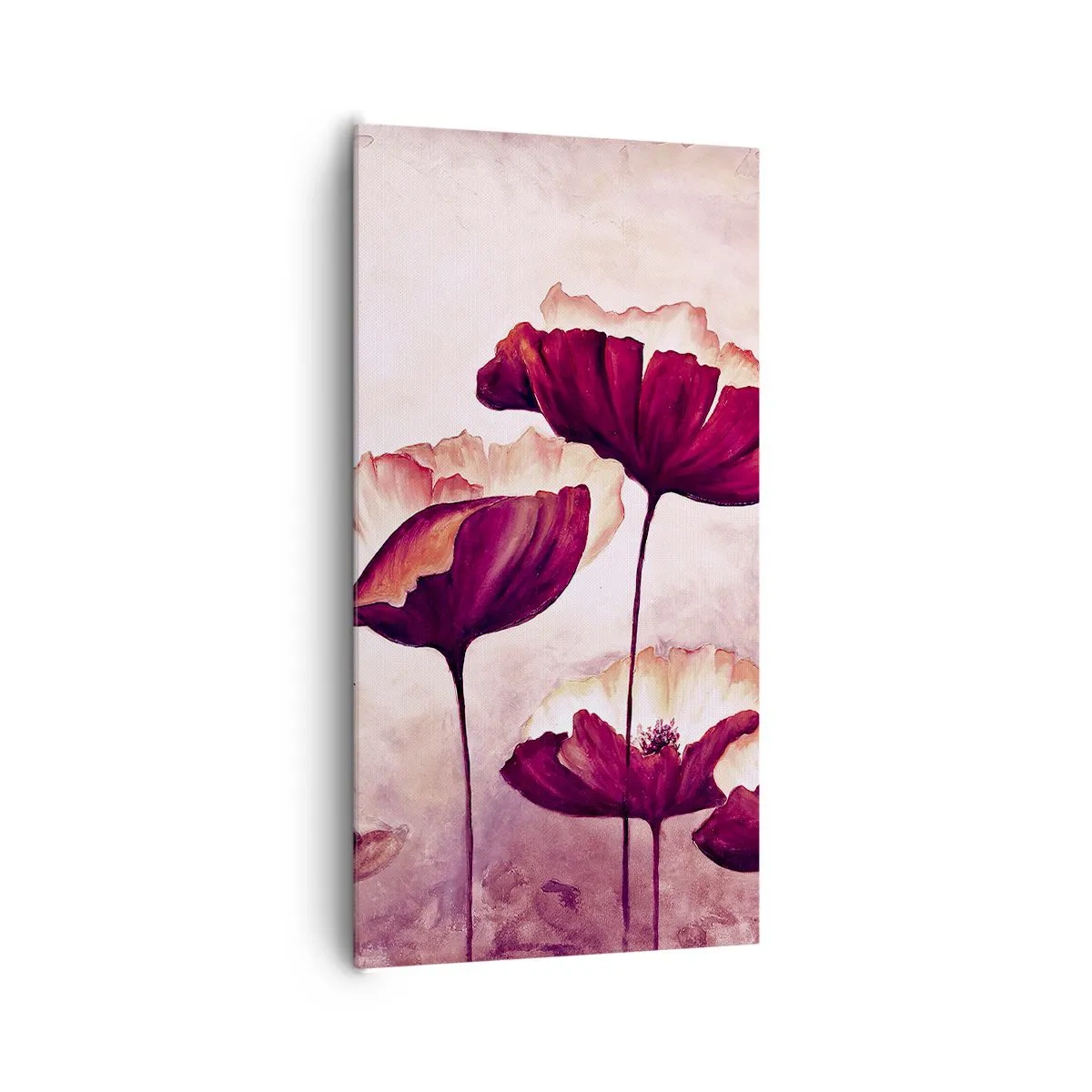 Impression sur toile - Image sur toile - Pétale rouge et blanc - 65x120 cm