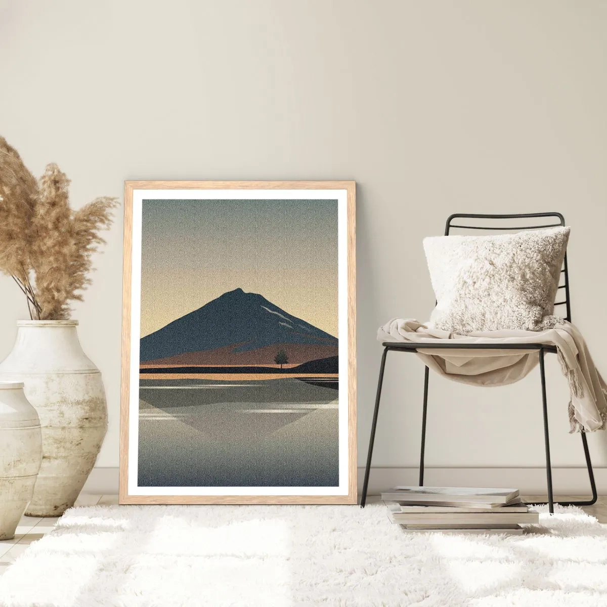 Affiche dans un chêne clair - Poster - Reflet de miroir - 50x70 cm