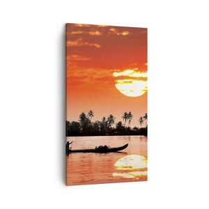 Impression sur toile - Image sur toile - La tranquillité des tropiques au coucher du soleil - 45x80 cm