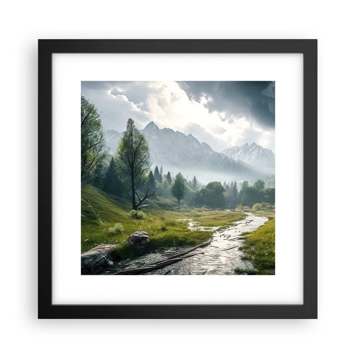 Affiche dans un cadre noir - Poster - Aller et retour - 30x30 cm