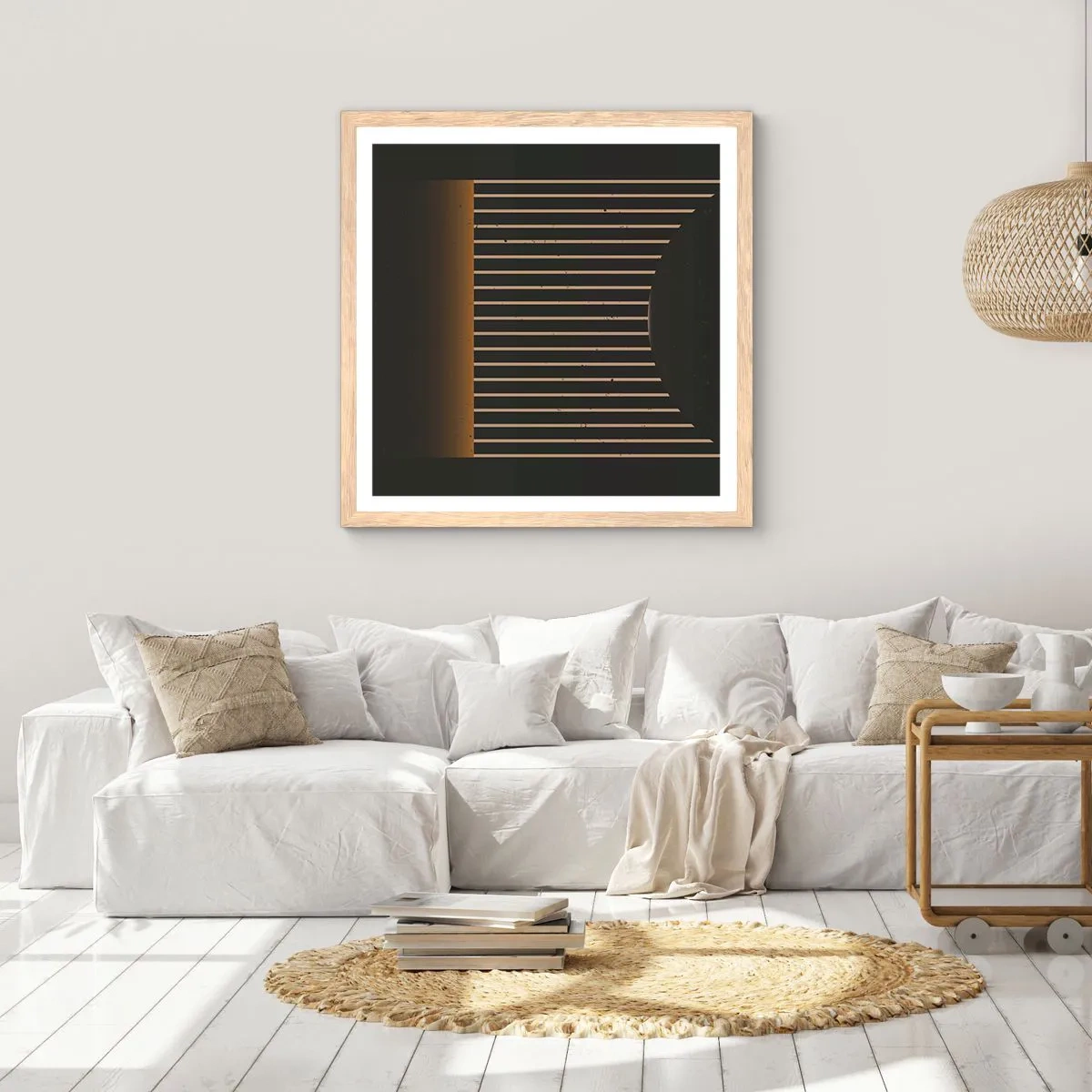 Affiche dans un chêne clair - Poster - Explorez les ténèbres - 50x50 cm