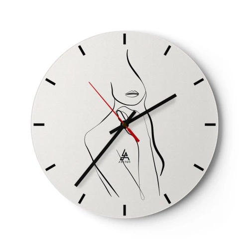 Horloge murale - Pendule murale - Des vagues dans des tons beiges et marron créant une structure géométrique - 30x30cm - Vague de mélancolie - Décoration murale moderne pour le salon, la cuisine et la chambre ARTTOR