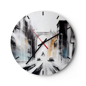 Horloge murale - Pendule murale - Étude de ville : architecture et mouvement - 40x40 cm