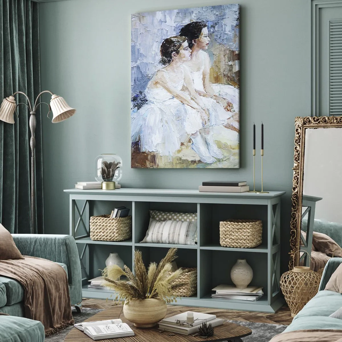 Impression sur toile - Image sur toile - Reste de jeunes cygnes - 45x80 cm