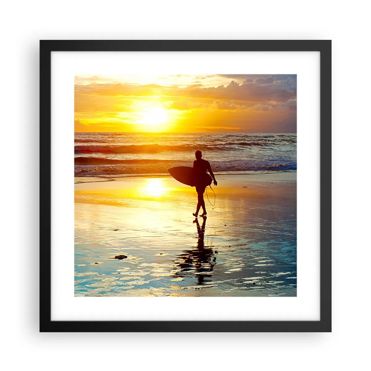 Affiche dans un cadre noir - Poster - Le retour du guerrier - 40x40 cm