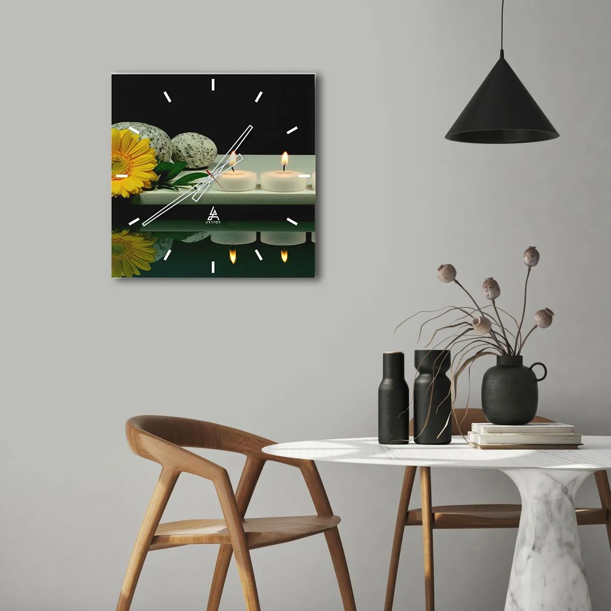 Horloge murale - Pendule murale - Apaisement des sens - 40x40 cm