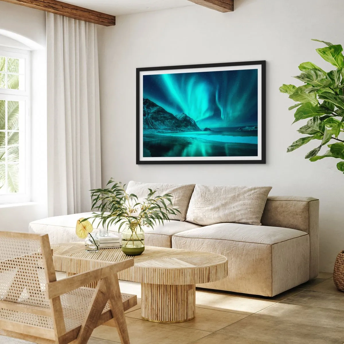 Affiche dans un cadre noir - Poster - Merveilles du Nord - 40x30 cm