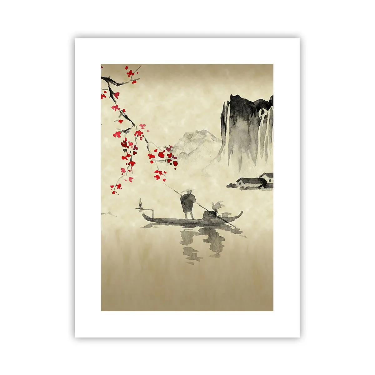 Affiche - Poster - Au pays des cerisiers en fleurs - 30x40 cm