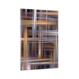 Impression sur verre - Image sur verre - Motifs géométriques abstraits aux couleurs pastel - 70x100cm - Tissé de lumière - Décoration murale moderne pour le salon et la chambre ARTTOR