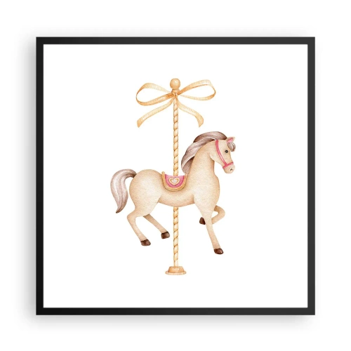 Affiche dans un cadre noir - Poster - Un trot gracieux - 60x60 cm