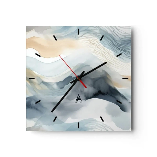 Horloge murale - Pendule murale - Abstraction enneigée et brumeuse - 40x40 cm
