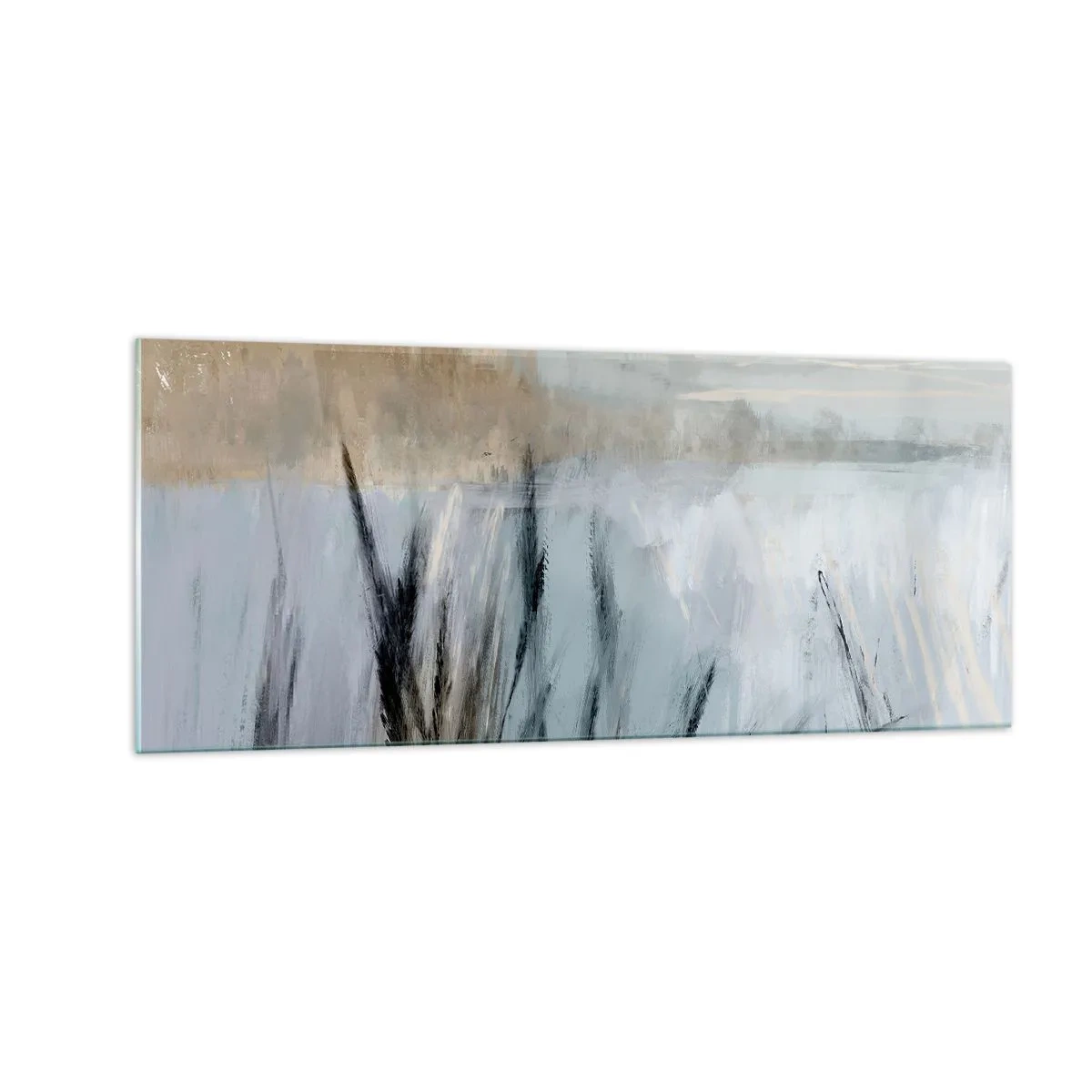 Impression sur verre - Image sur verre - Champs d'hiver - 100x40 cm