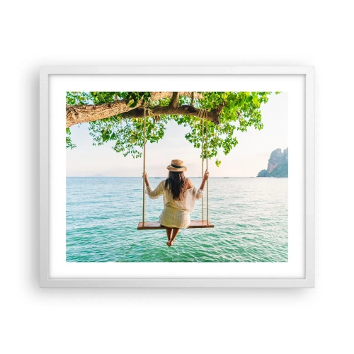 Affiche dans un cadre blanc - Poster - La vie est belle - 50x40 cm