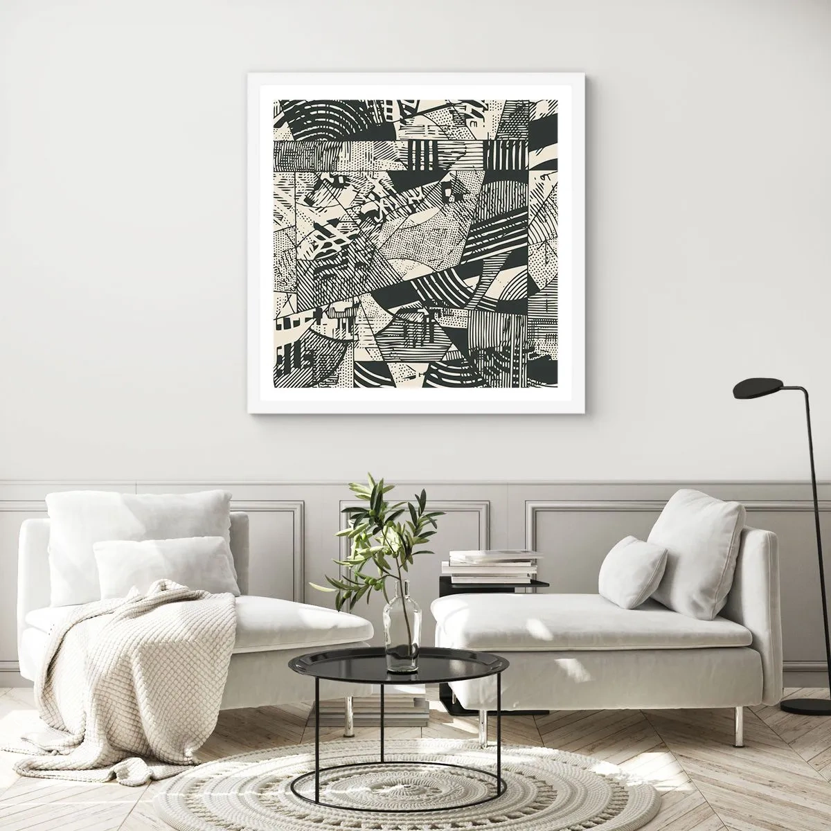 Affiche dans un cadre blanc - Poster - Dynamique du modernisme - 30x30 cm