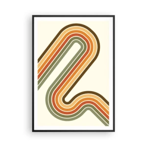 Affiche dans un cadre noir - Poster - En zig zag vers le but - 70x100 cm