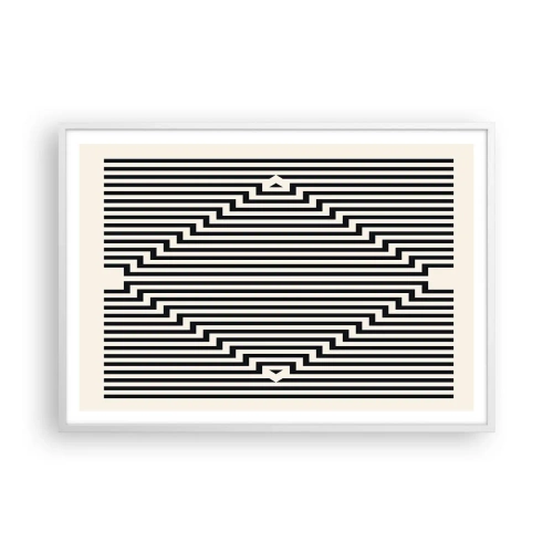 Affiche dans un cadre blanc - Poster - Illusion géométrique - 100x70 cm