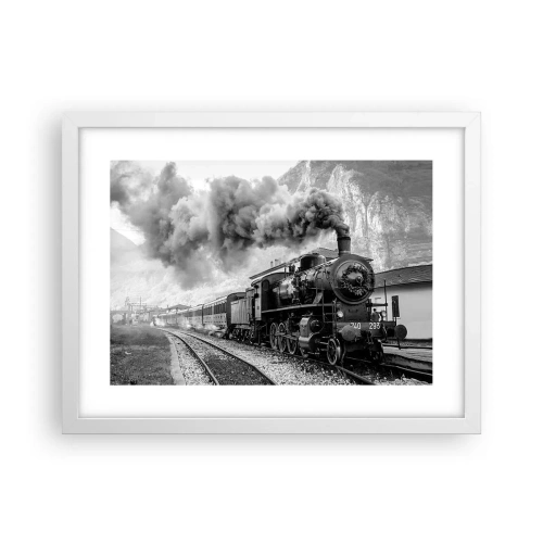 Affiche dans un cadre blanc - Poster - Attend à la gare... - 40x30 cm