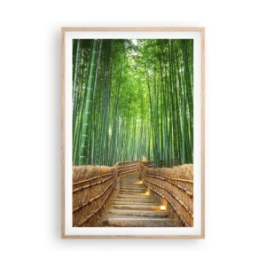 Affiche dans un chêne clair - Poster - L'essence de la nature asiatique - 61x91 cm