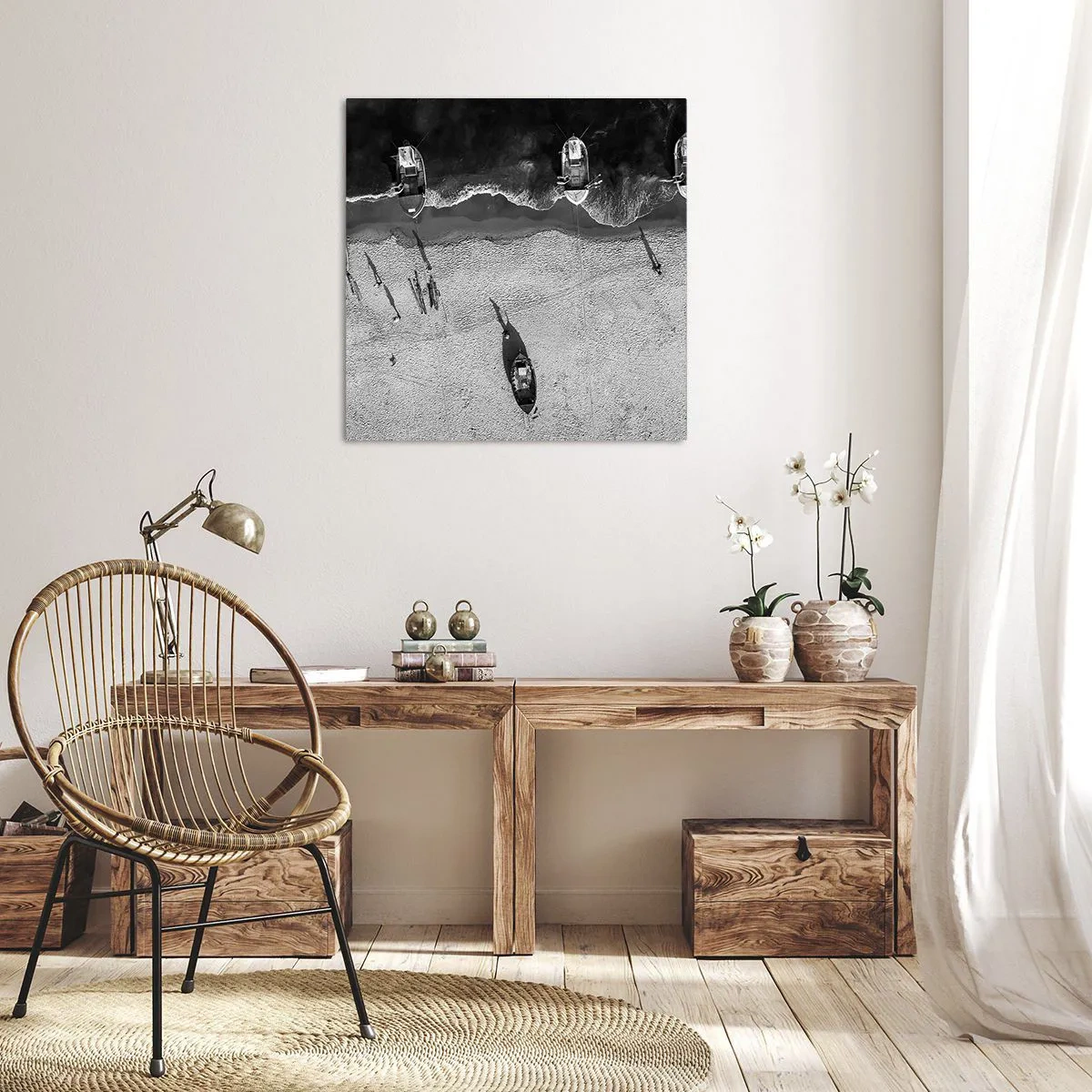 Impression sur toile - Image sur toile - Toujours sur le rivage… - 30x30 cm