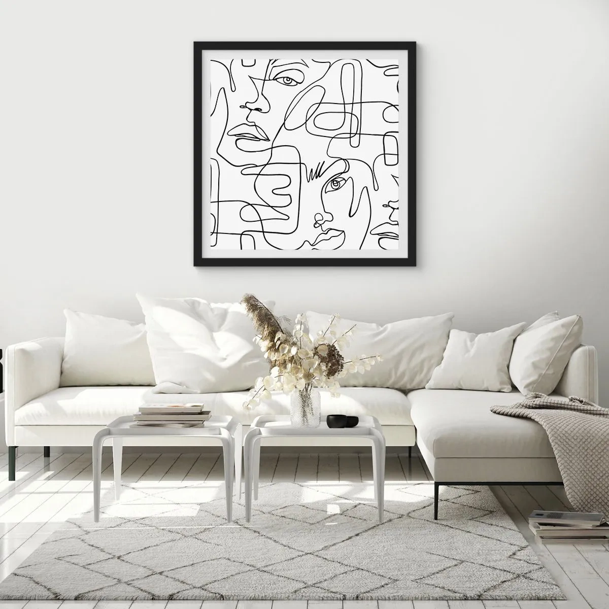 Affiche dans un cadre noir - Poster - Dans des émotions enchevêtrées - 40x40 cm