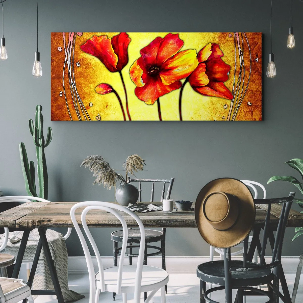 Impression sur toile - Image sur toile - Dans la décoration Art Nouveau - 100x40 cm