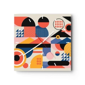 Horloge murale - Pendule murale - Composition : jouer - 40x40 cm