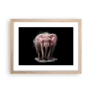 Affiche dans un chêne clair - Poster - Ne pensez pas à un éléphant rose ! - 40x30 cm