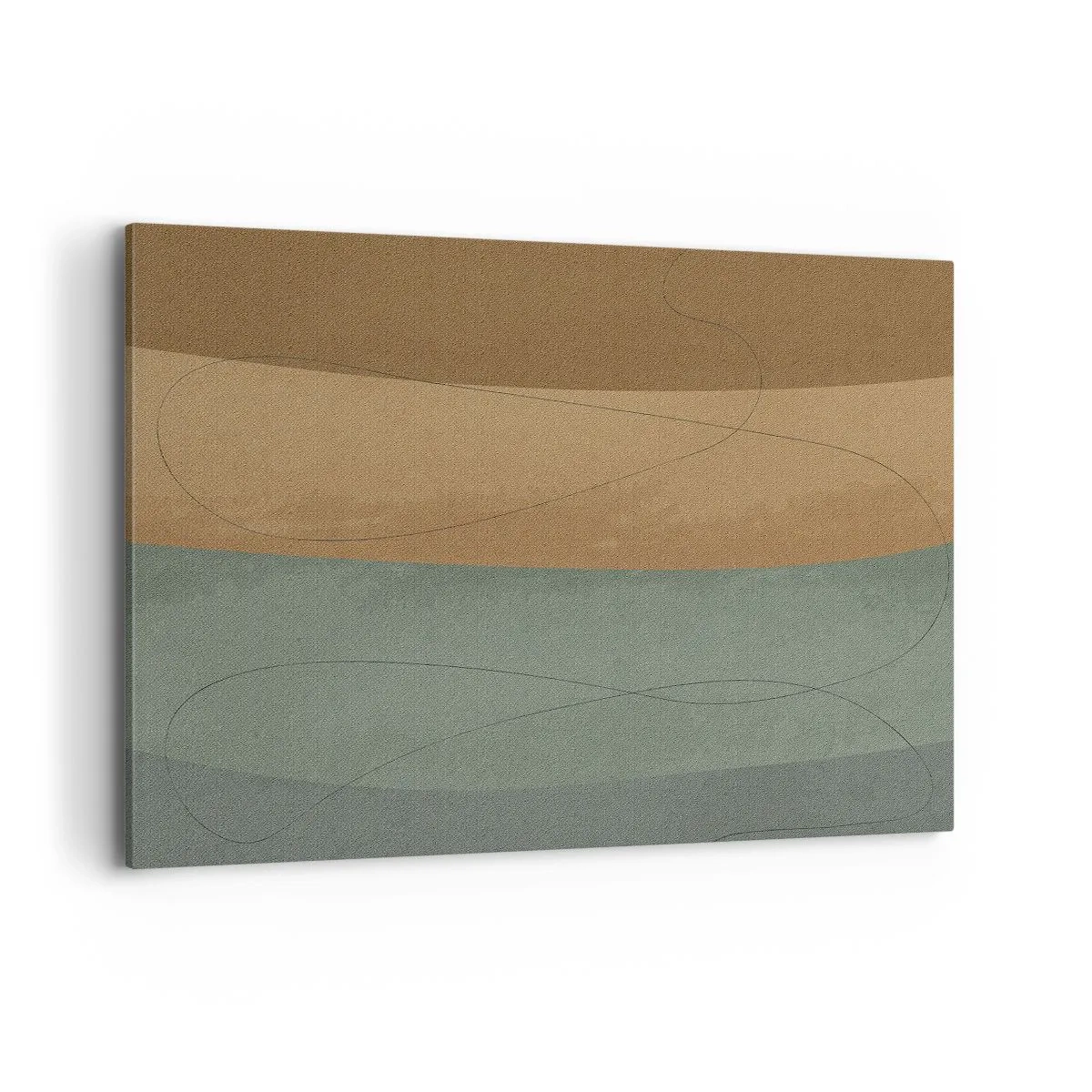 Impression sur toile - Image sur toile - Composition abstraite dans des tons de terre naturels - 120x80cm - Composition horizontale - Décoration murale moderne pour le salon et la chambre ARTTOR