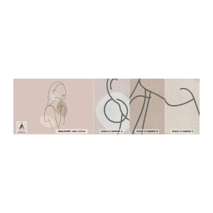 Échantillon de Papier Peint Premium Canvas - Icone féminin - Abstraction, Femme, Graphique - 100x30 cm