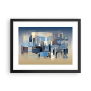 Affiche dans un cadre noir - Poster - Construction bleue - 40x30 cm