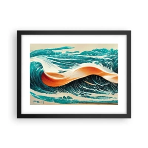 Affiche dans un cadre noir - Poster - Le rêve d'un surfeur - 40x30 cm