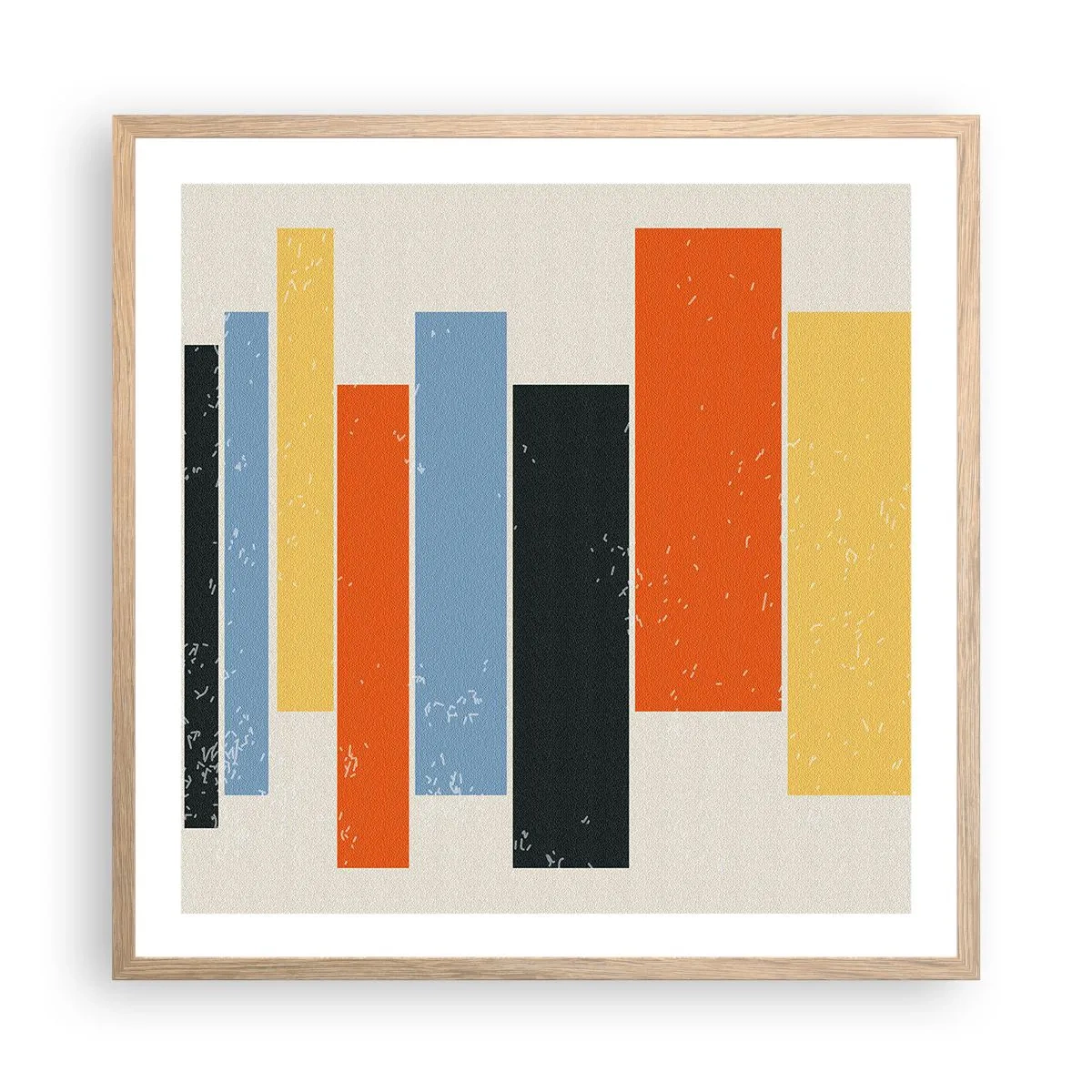 Affiche dans un chêne clair - Poster - Notation musicale - 60x60 cm