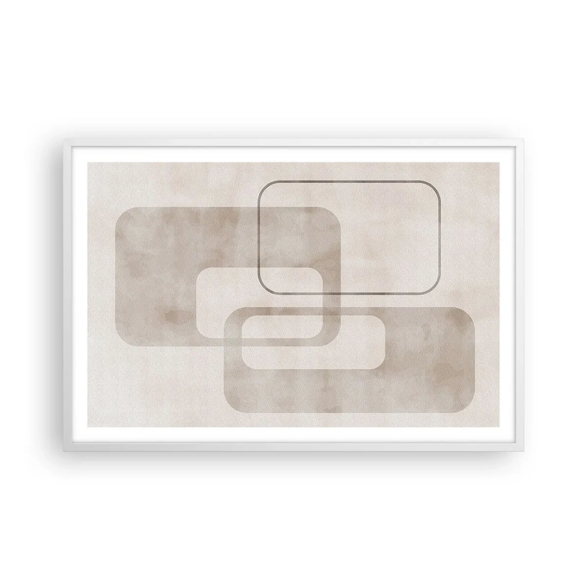 Affiche dans un cadre blanc - Poster - Fugue géométrique - 91x61 cm