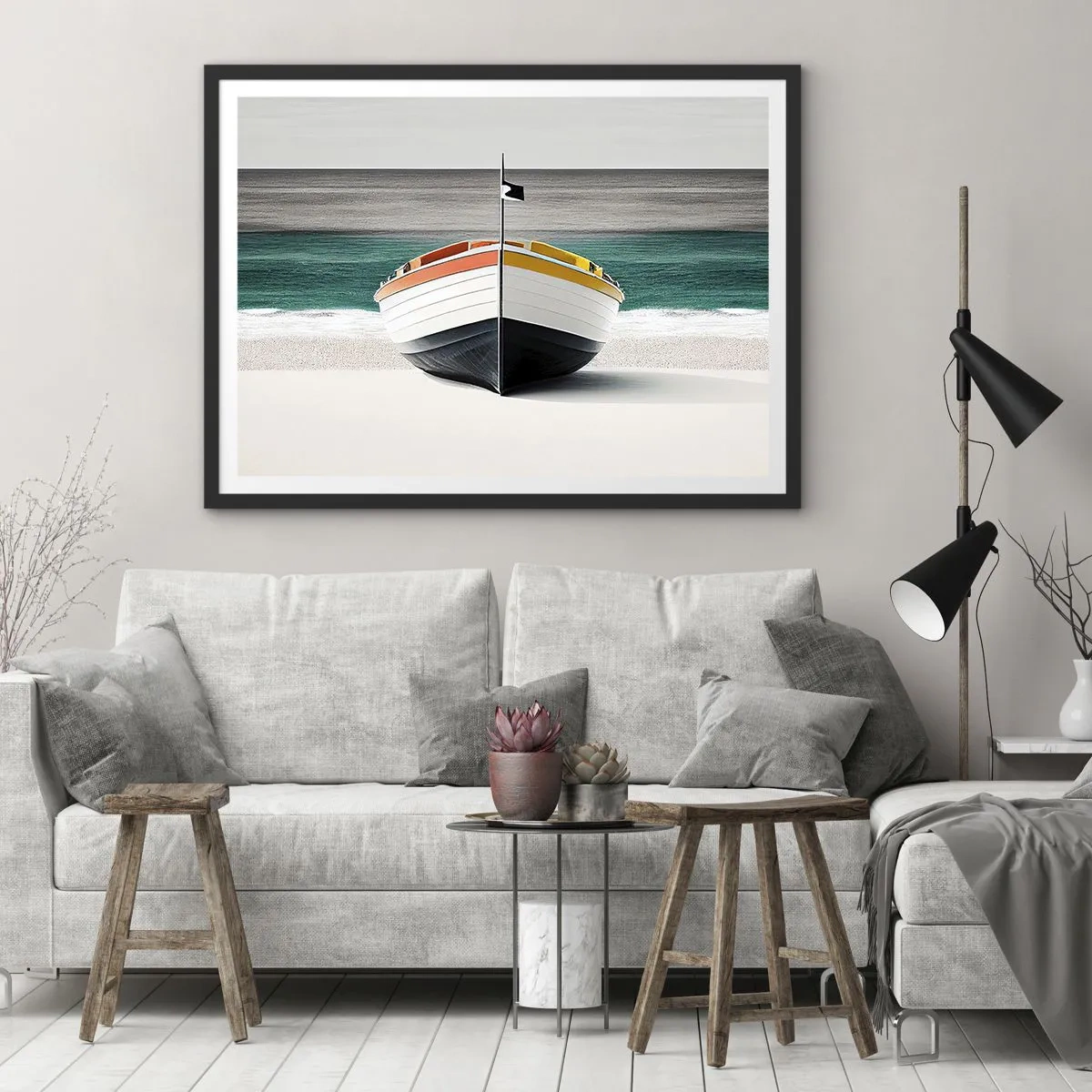 Affiche dans un cadre noir - Poster - A sa place - 50x40 cm