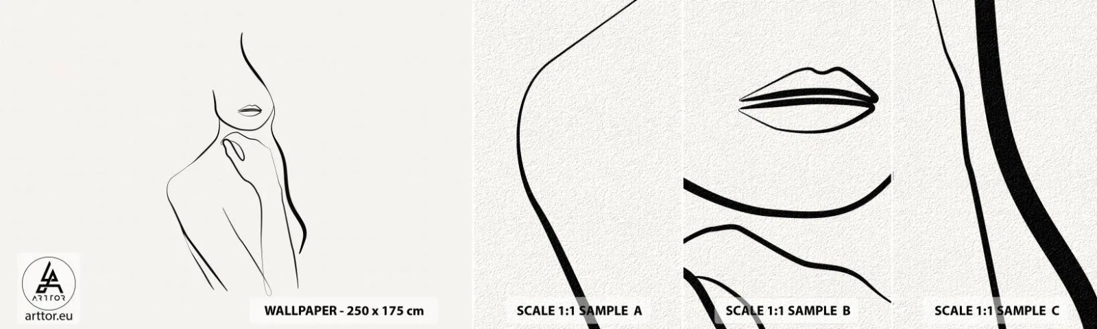 Échantillon De Papier Peint Standard Eco - Vague de mélancolie - Abstraction, Le corps de la femme, Graphique - 100x30 cm