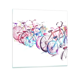 Impression sur verre - Image sur verre - Congrès du club Antymoto - 30x30 cm